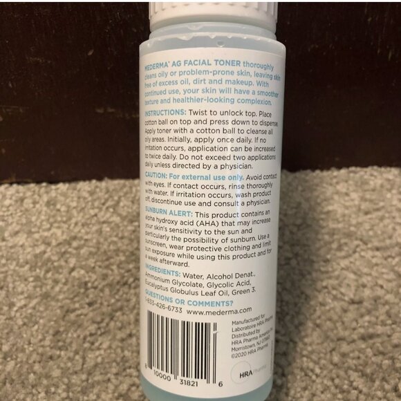 Mederma AG Facial TONER Advanced Dry Skin Therapy 6oz, Alpha Hydroxy Care - Picture 4 of 5